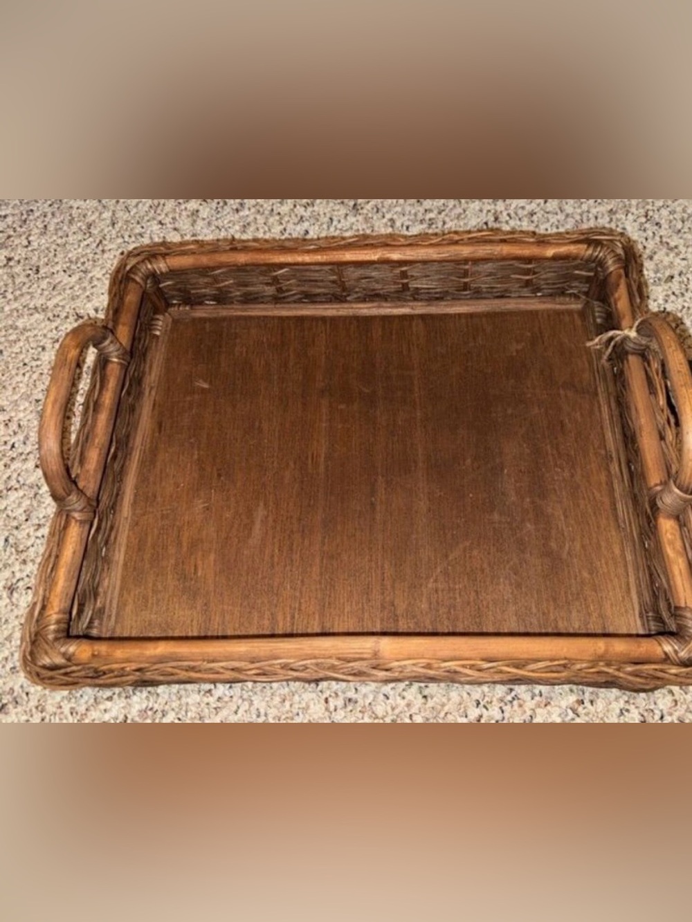 Studio McGee Woven Square Serving Tray in Brown